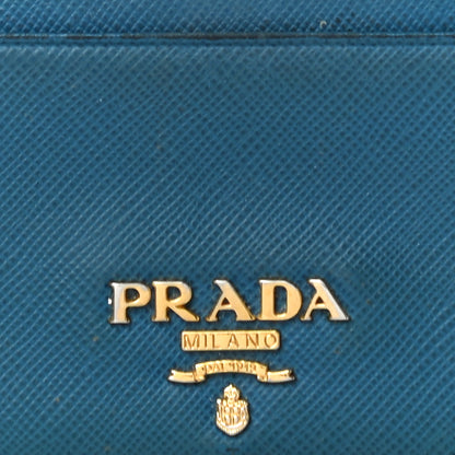 Prada Saffiano Vernice Metal Card Case Blue 6 of 10