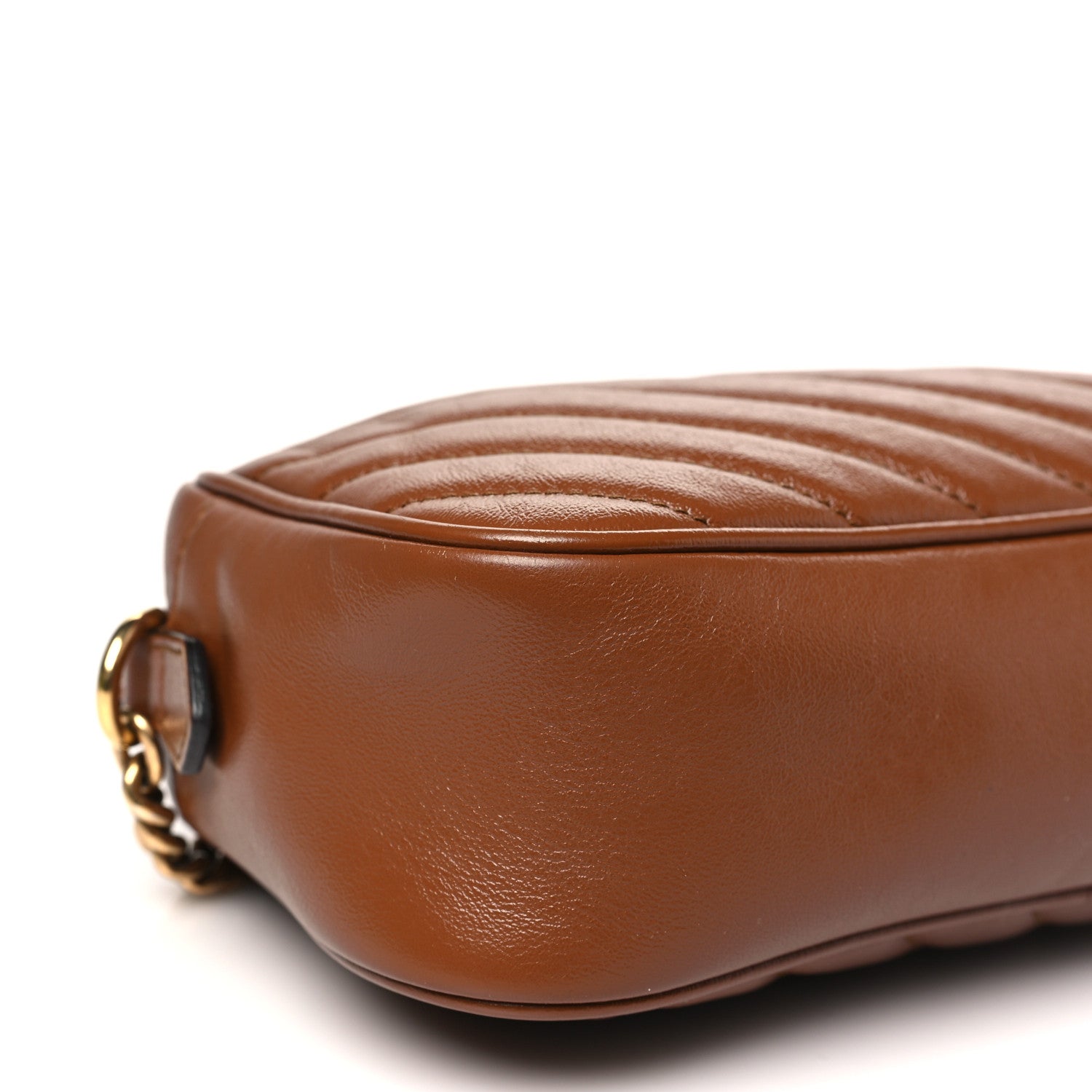 Gucci Glazed Calfskin Matelasse Diagonal Small GG Marmont Chain Shoulder Bag Cuir 9 of 13