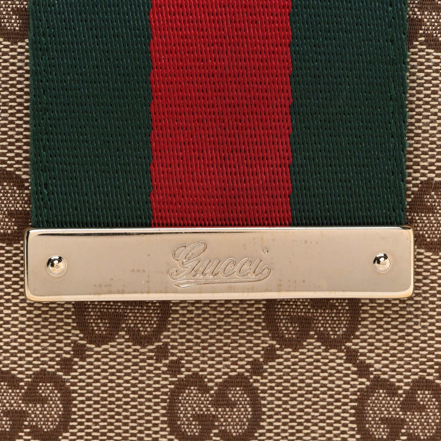 Monogram Calfskin Ladies Web Long Wallet Beige Ebony Cocoa