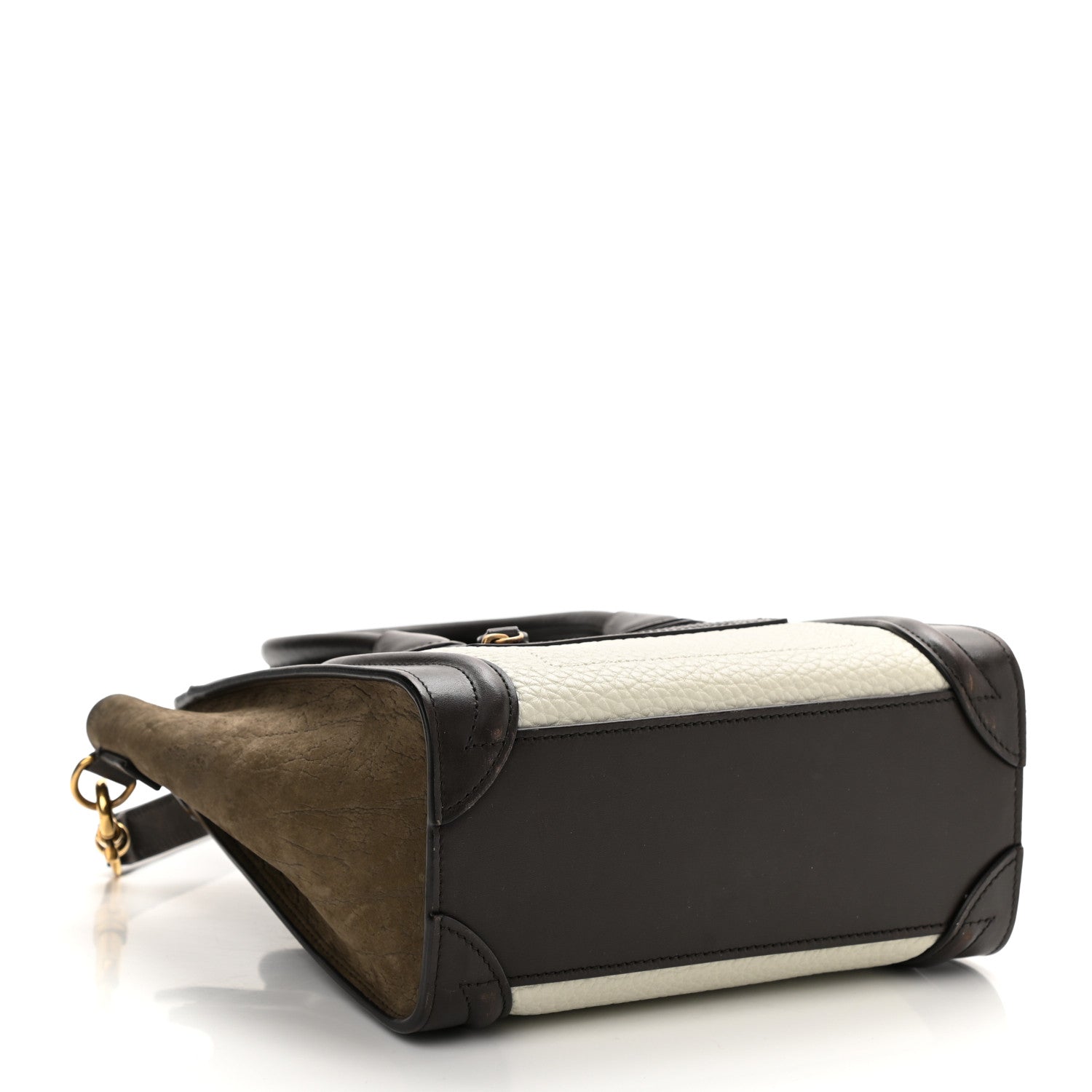 Celine Bullhide Calfskin Suede Nano Tri-Color Luggage White 4 of 9