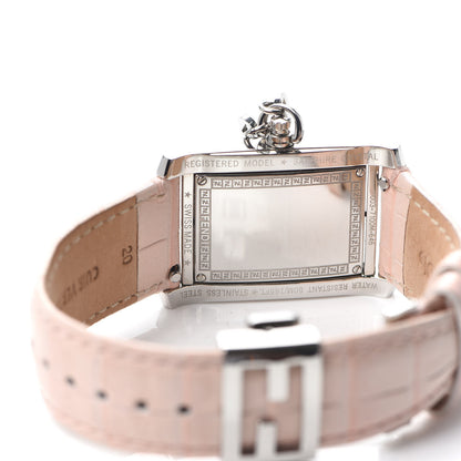 Fendi Stainless Steel Alligator Diamond Bezel Mother of Pearl 27mm Quartz Watch Pink 6 of 7