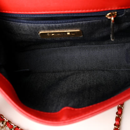 Chanel Lambskin CC Mania Flap Bag Red 5 of 9