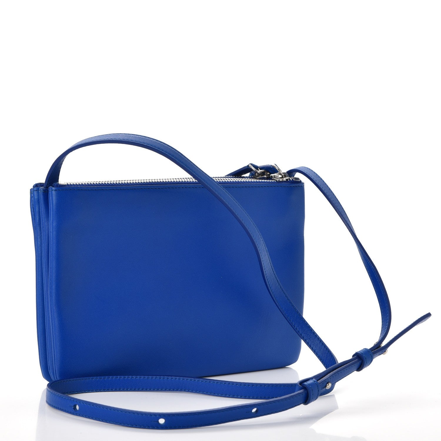 Celine Lambskin Small Trio Crossbody Bag Electric Blue 3 of 9