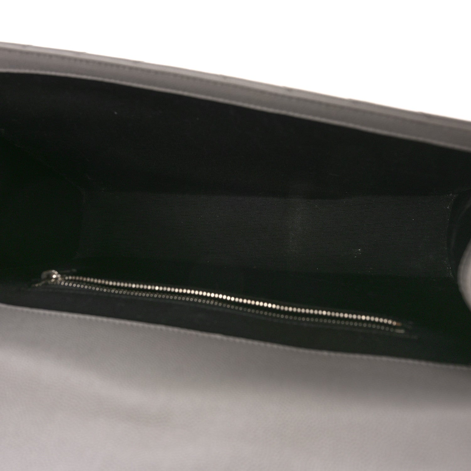 Saint Laurent Grain De Poudre Matelasse Chevron Large Monogram Satchel Light Grey 5 of 8