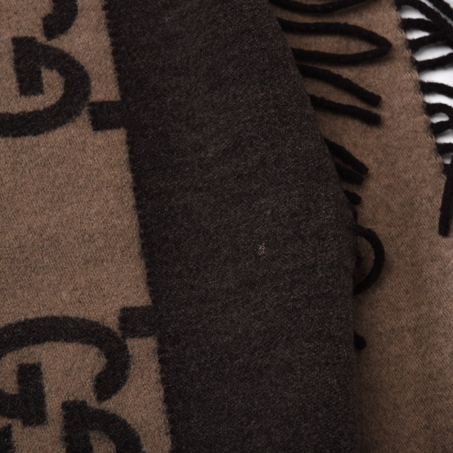 Wool Cashmere GG Monogram Blanket Dark Brown