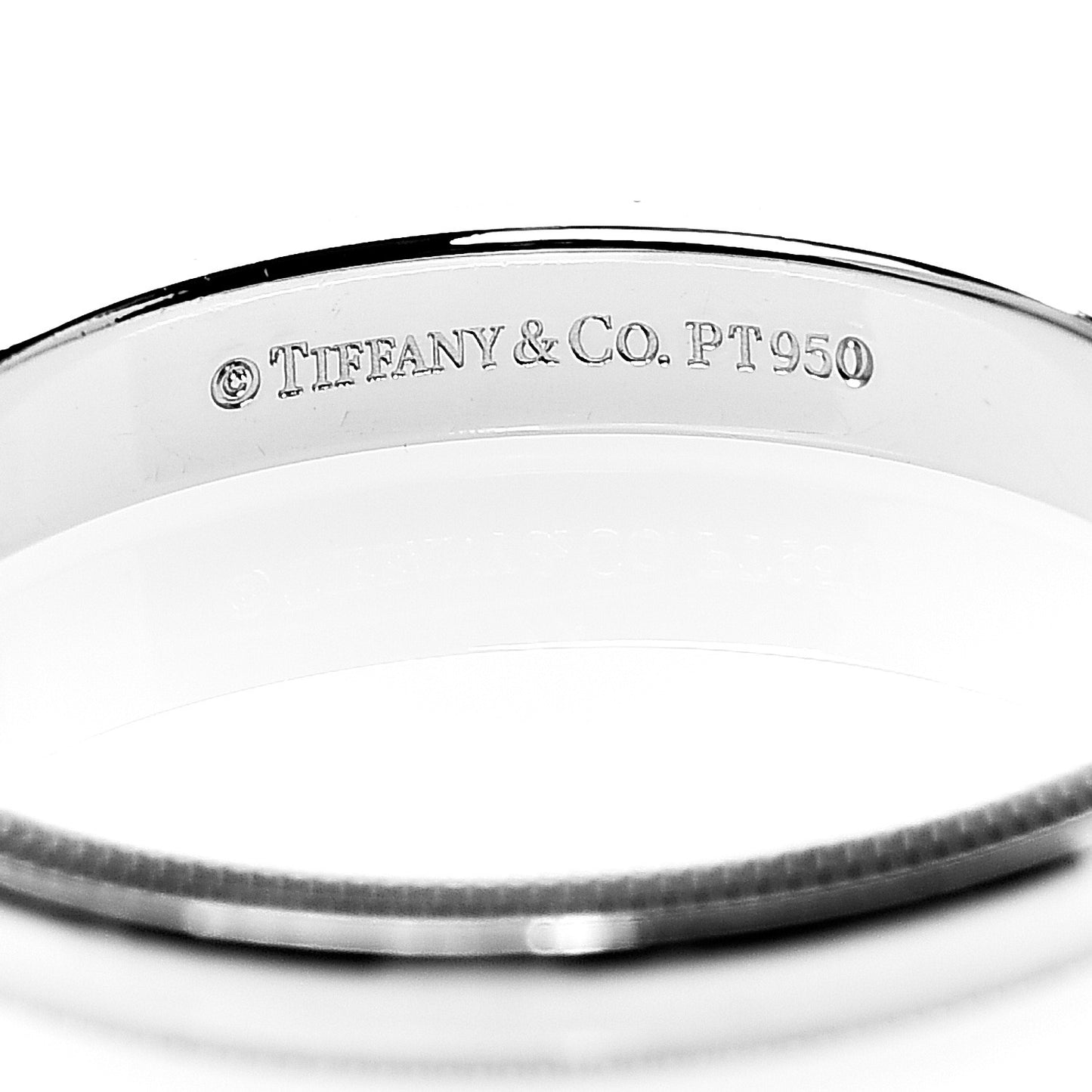 Platinum 3mm Milgrain Wedding Band Ring 56 7.75