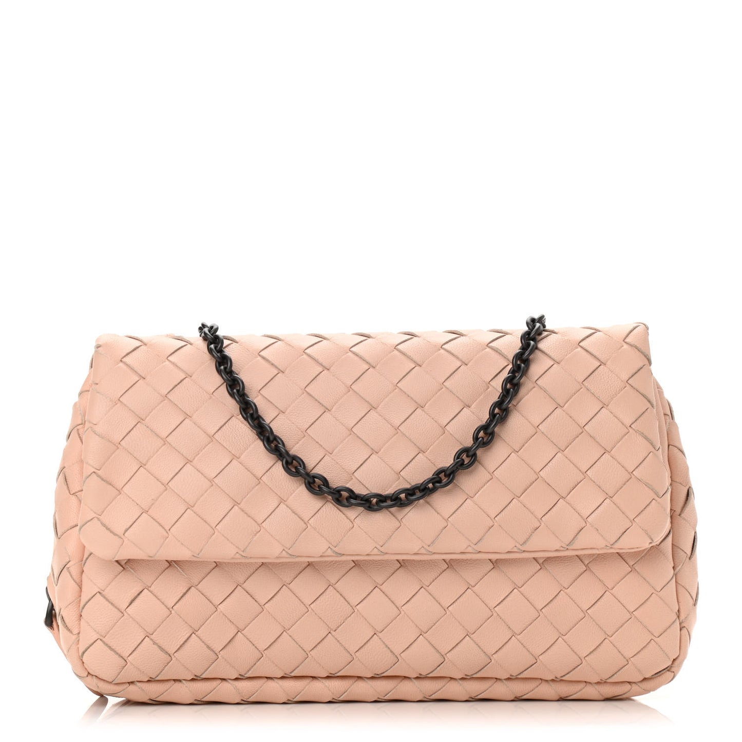 Nappa Intrecciato Mini Chain Messenger Flamingo