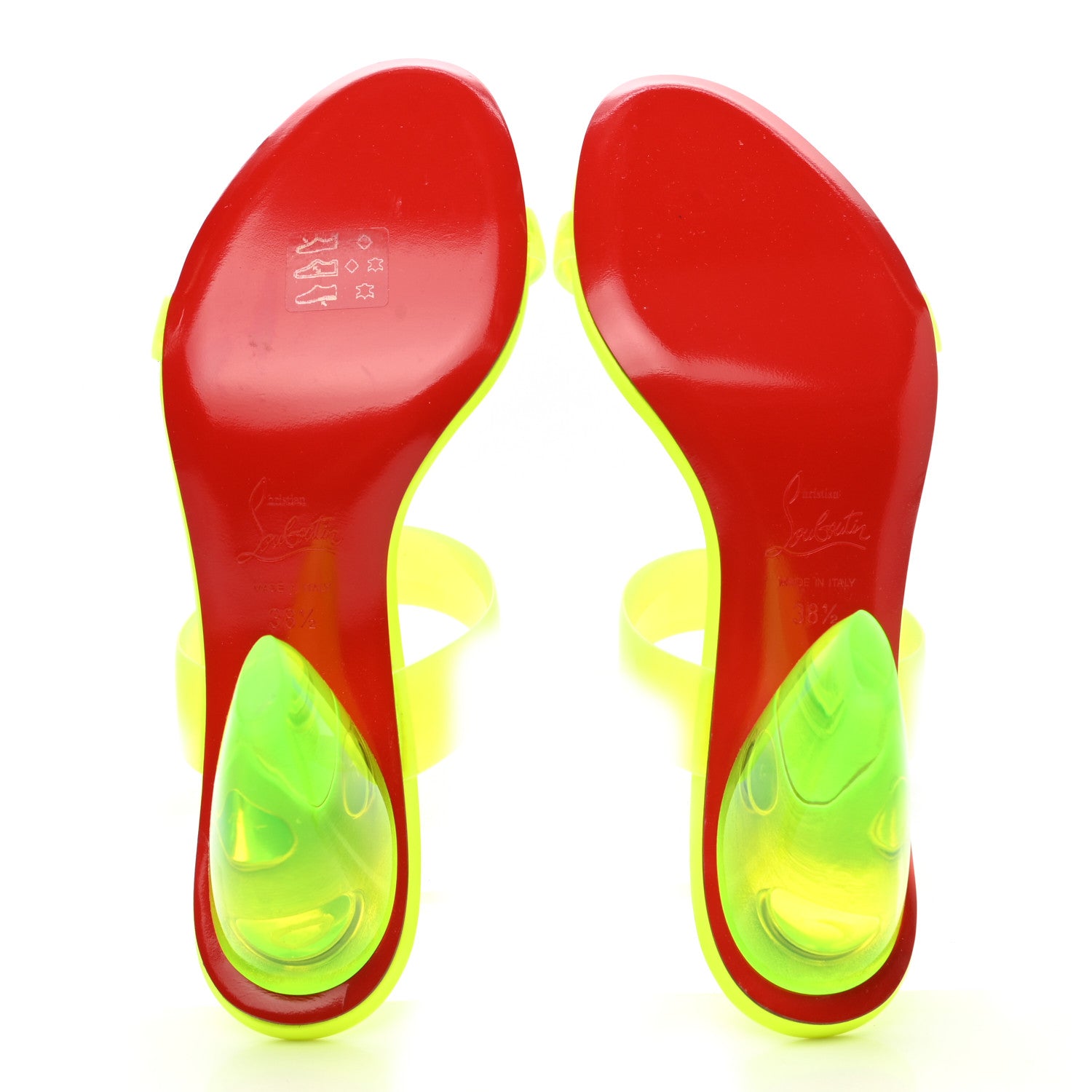 Christian Louboutin PVC Ovida 85 Slide Sandals 38.5 Yellow 5 of 9
