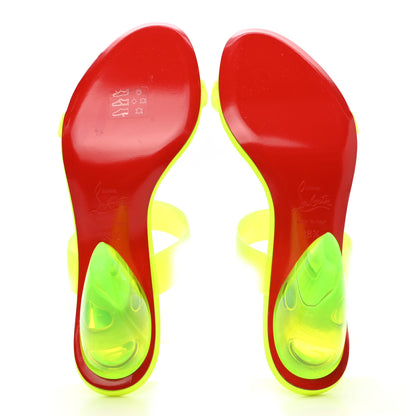 Christian Louboutin PVC Ovida 85 Slide Sandals 38.5 Yellow 5 of 9