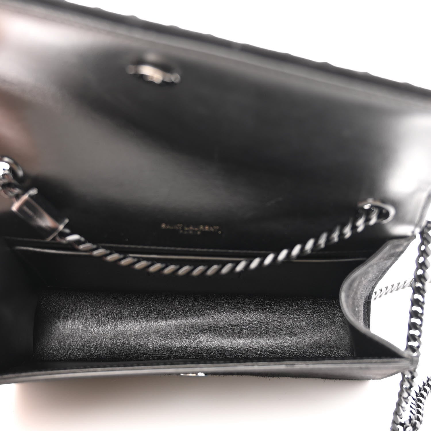 Saint Laurent Suede Sequin Small Classic Monogram Kate Satchel Black 5 of 10