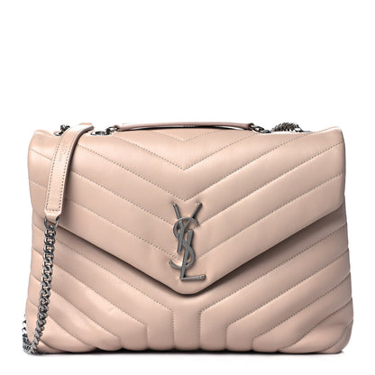 Saint Laurent Calfskin Y Quilted Monogram Medium Loulou Chain Satchel Rose Antic 1 of 9
