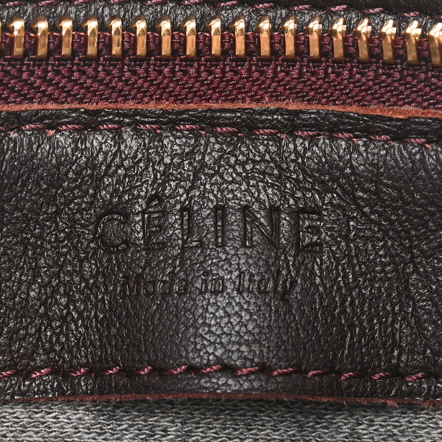 Celine Lambskin Large Trio Crossbody Bag Burgundy 7 of 9