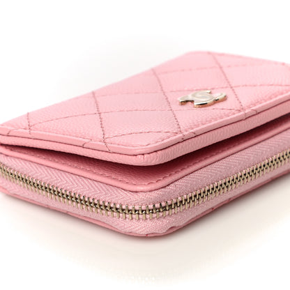 Chanel Caviar Quilted Compact Zipped Wallet Pink 10 of 12