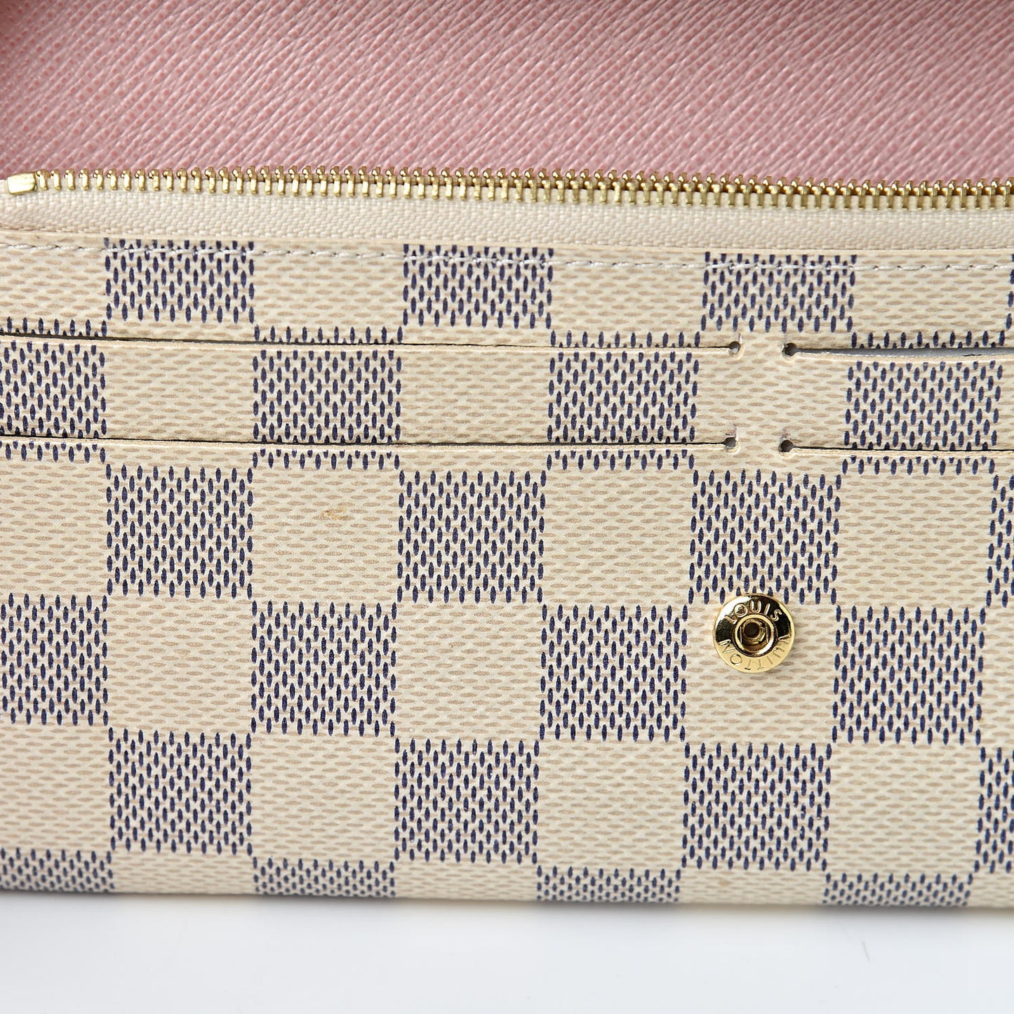 Damier Azur Emilie Wallet Rose Ballerine