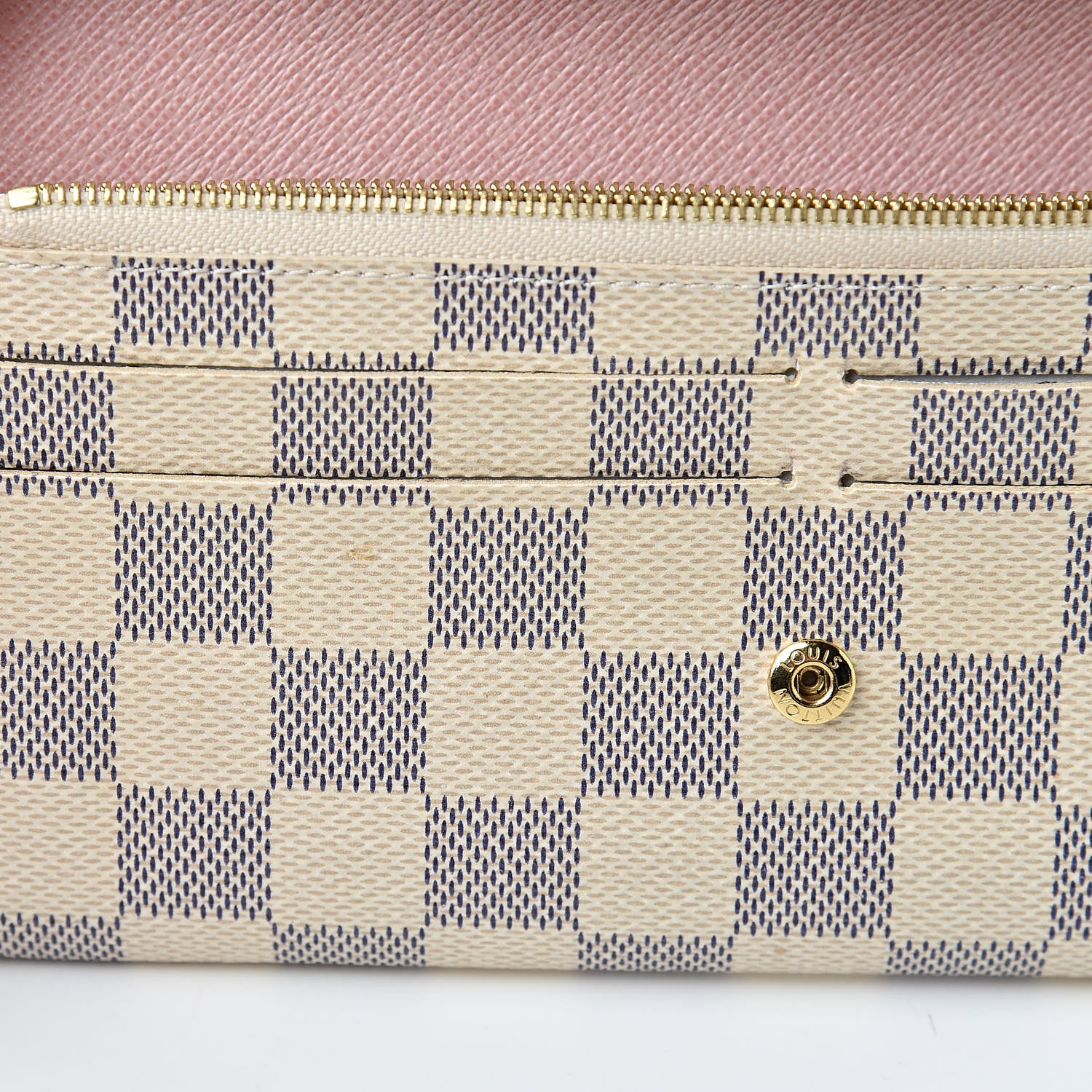 Louis Vuitton Damier Azur Emilie Wallet Rose Ballerine 8 of 14
