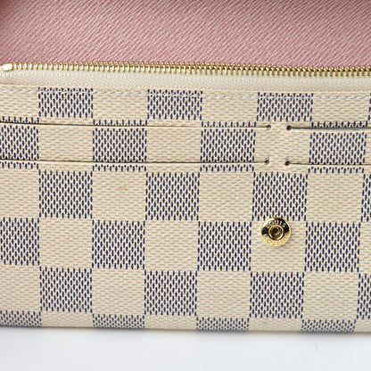 Louis Vuitton Damier Azur Emilie Wallet Rose Ballerine 8 of 14