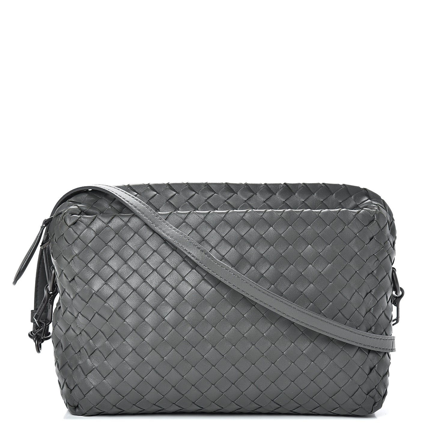 Nappa Intrecciato Small Camera Bag New Light Grey