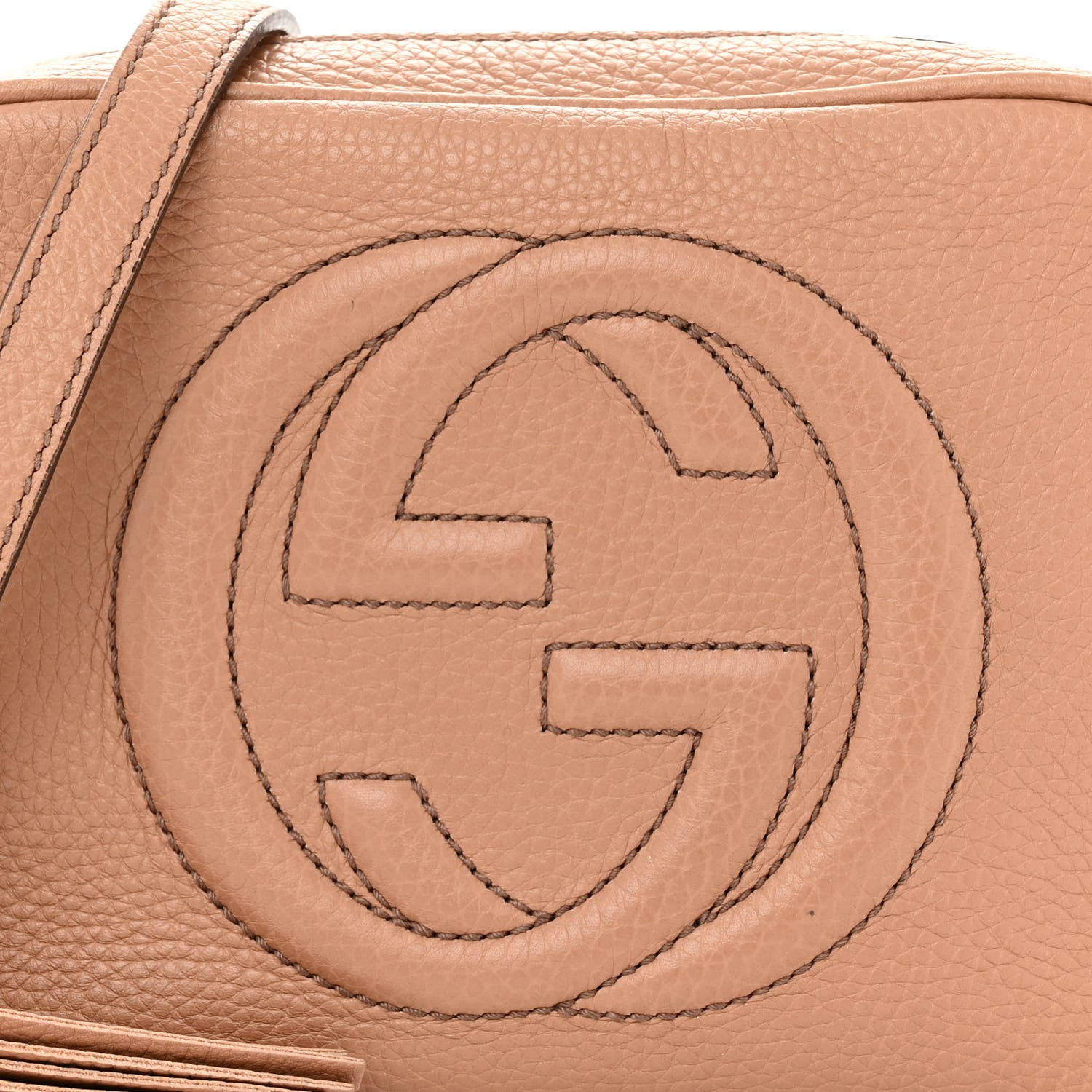 Gucci Pebbled Calfskin Small Soho Disco Bag Camelia 8 of 10