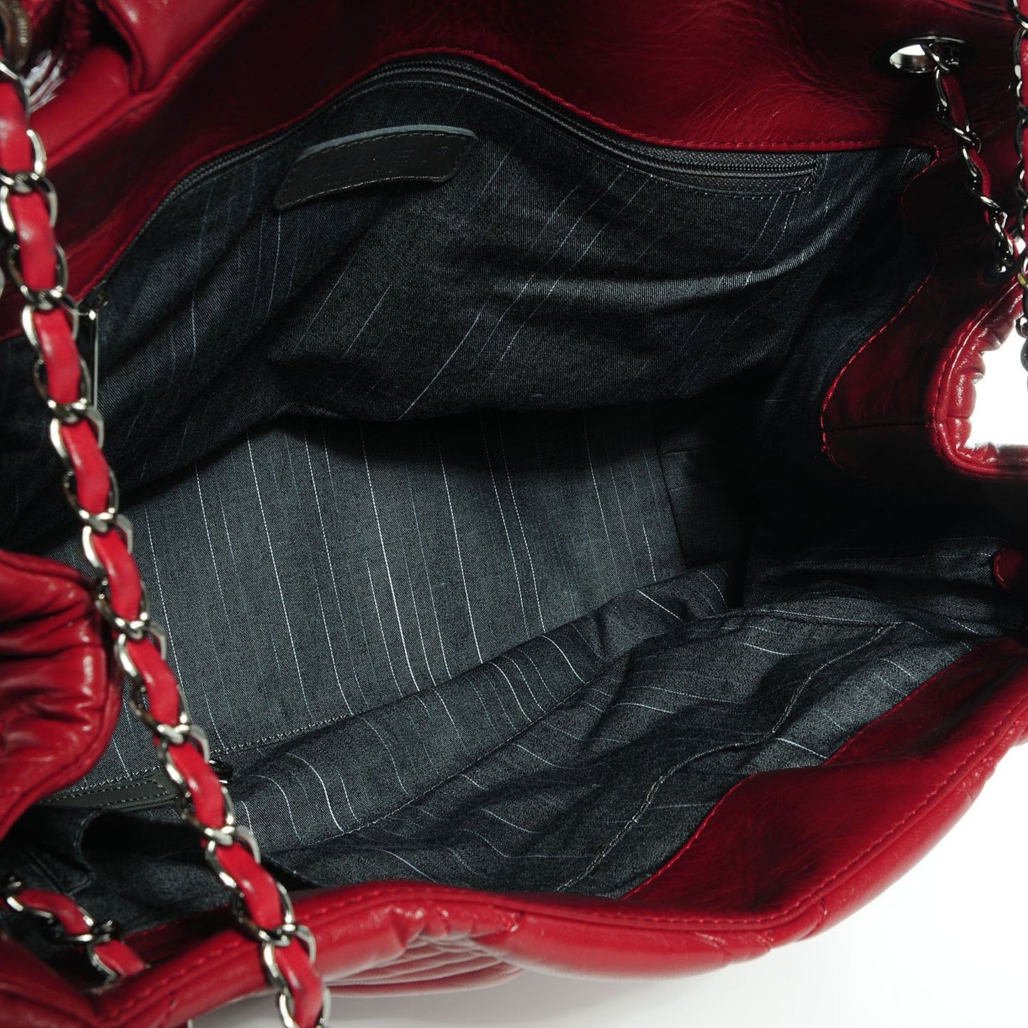 Lambskin In and Out Tote Red
