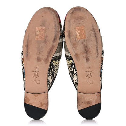 Christian Dior Canvas Cotton Embroidered Mille Fleurs Dioriviera Mules 38 Multicolor 5 of 9
