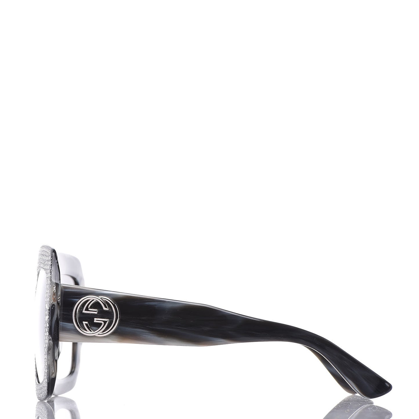 Crystal Square Frame Sunglasses GG0048S Grey