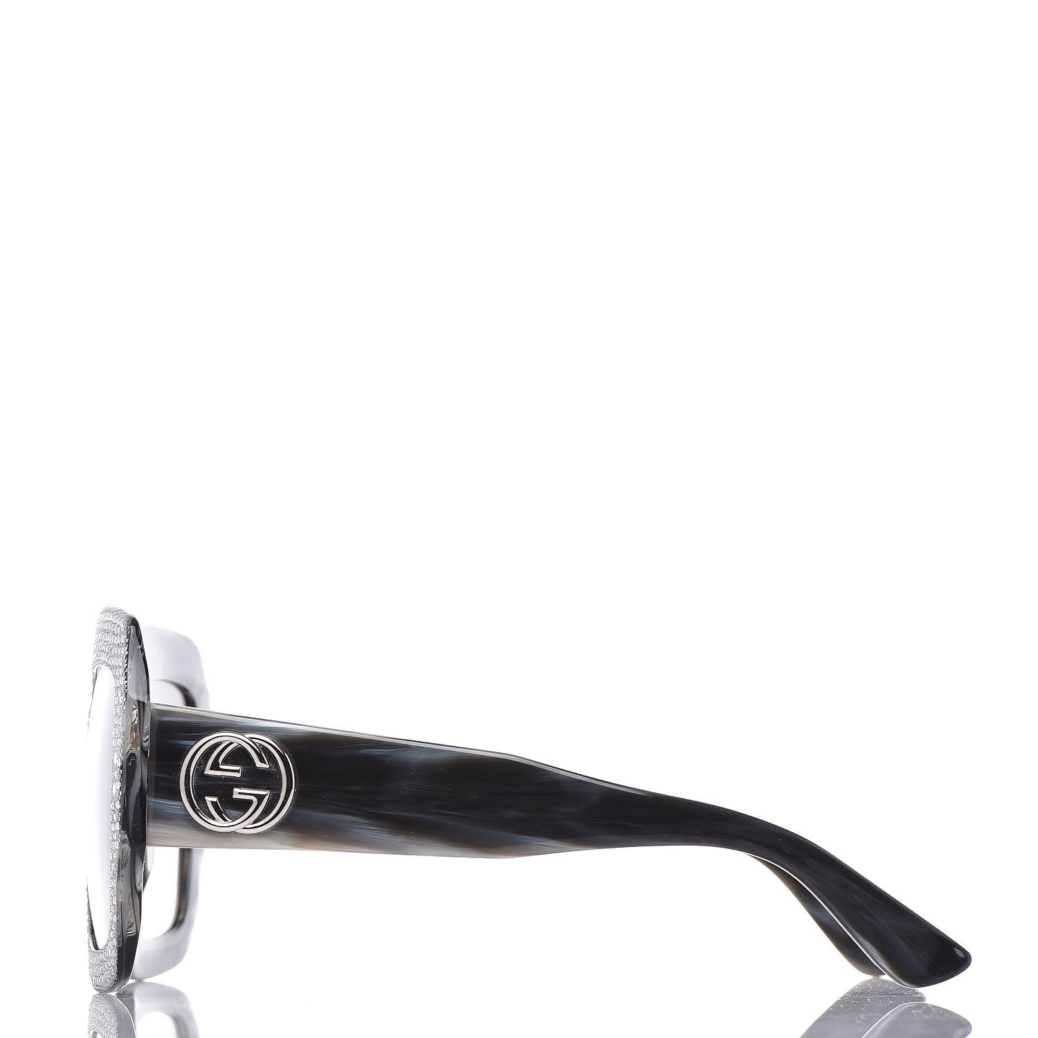 Gucci Crystal Square Frame Sunglasses GG0048S Grey 3 of 7