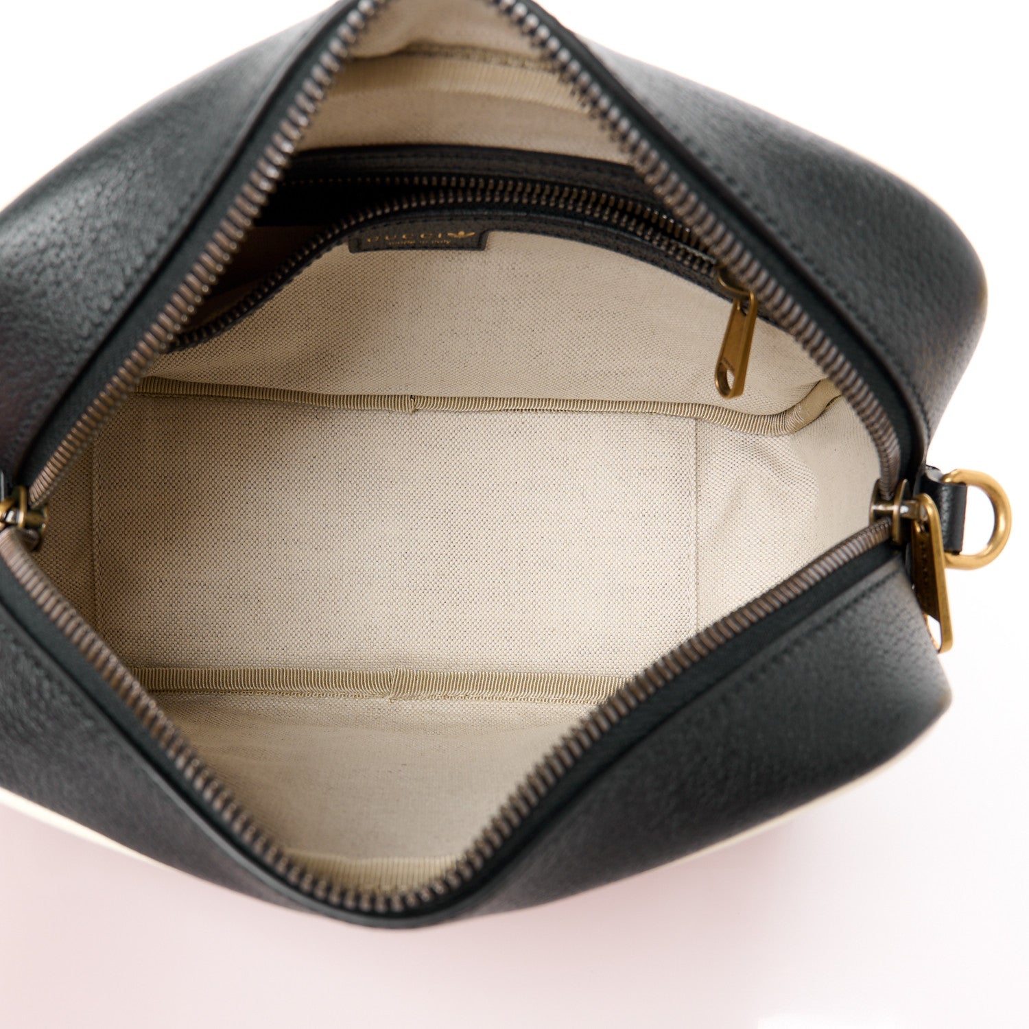 Gucci X ADIDAS Crystal Vintage Monogram Textured Dollar Calfskin Web Trefoil Logo Small Messenger Bag Hibiscus Red Off White Black 5 of 11