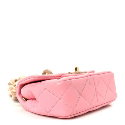 Chanel Lambskin Wenge Quilted Mini Fashion Wood Square Flap Pink 4 of 11
