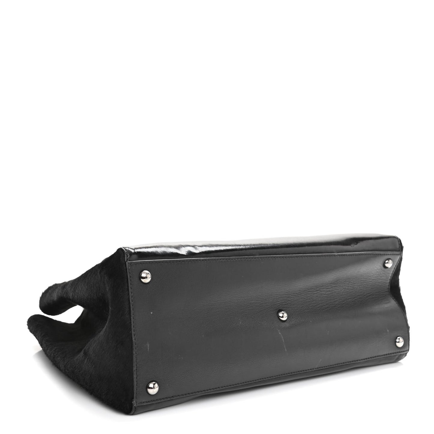 Patent Calf Hair Studded Regular 2Jours Tote Black