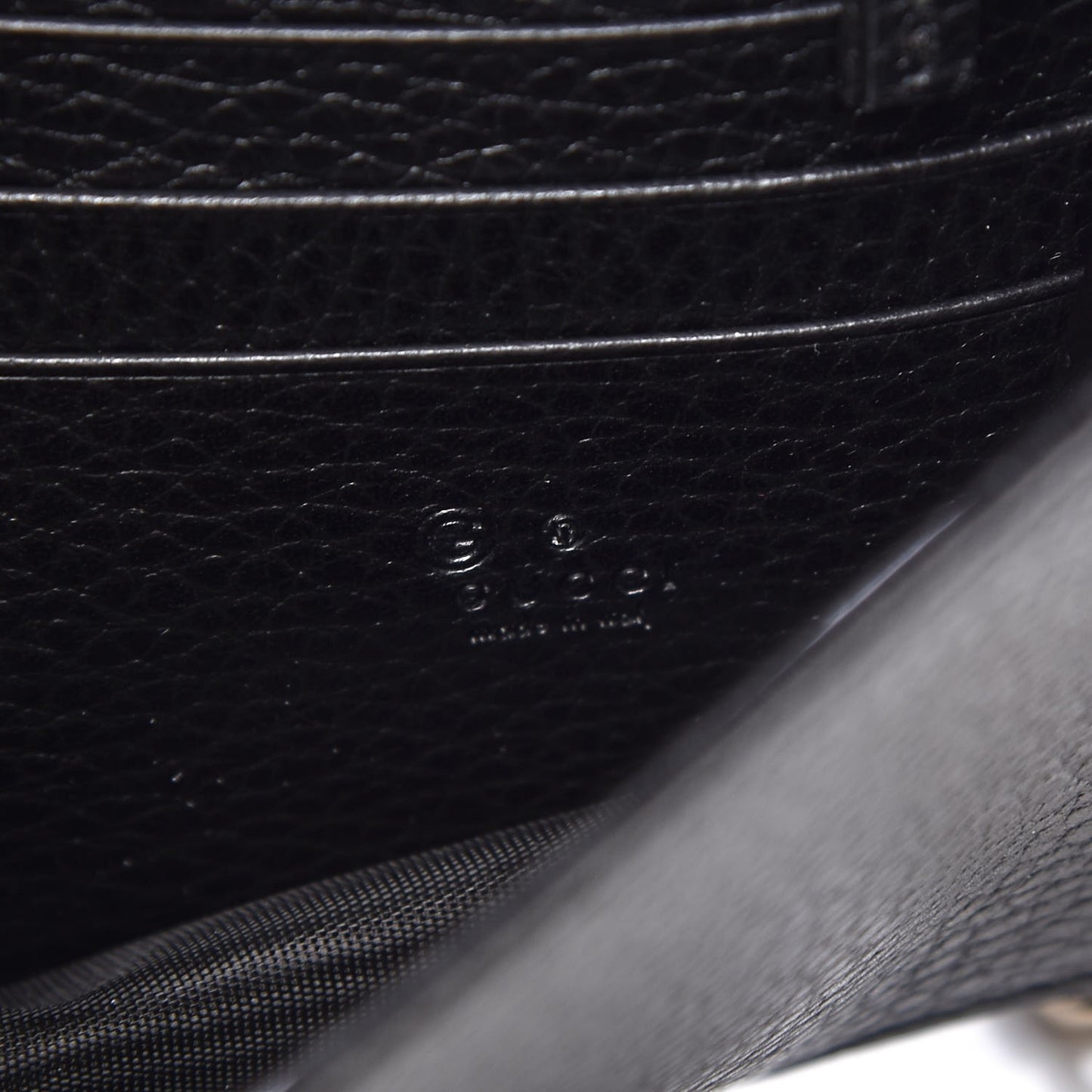 Dollar Calfskin Interlocking G Chain Wallet Black