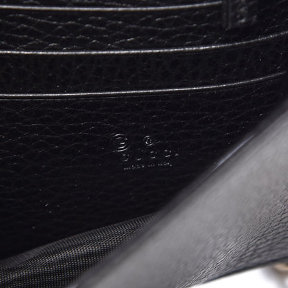 Gucci Dollar Calfskin Interlocking G Chain Wallet Black 6 of 8