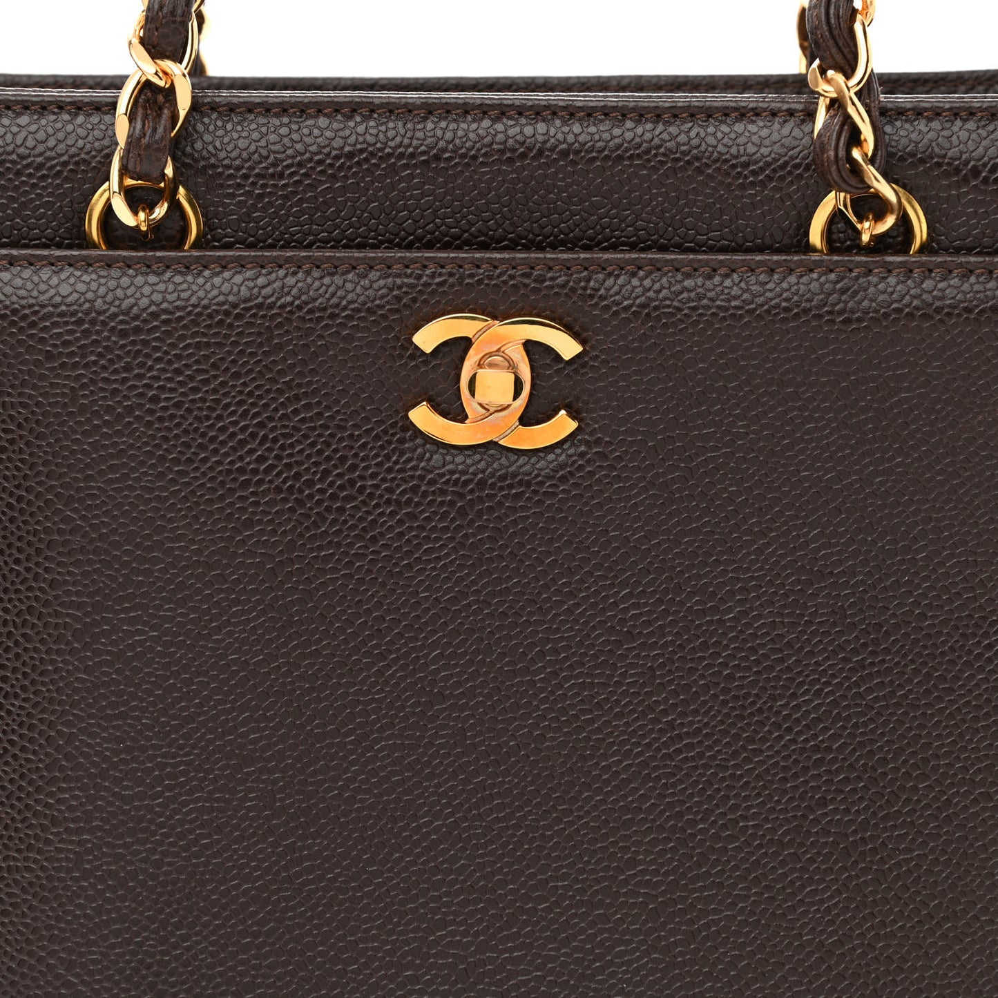 Caviar Shoulder Bag Dark Brown