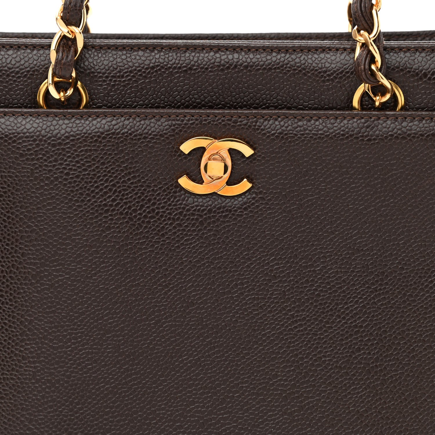 Chanel Caviar Shoulder Bag Dark Brown 8 of 10