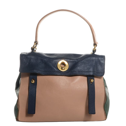 Saint Laurent Leather Medium Muse Two Pale Beige Pacific Blue Dark Green 1 of 8