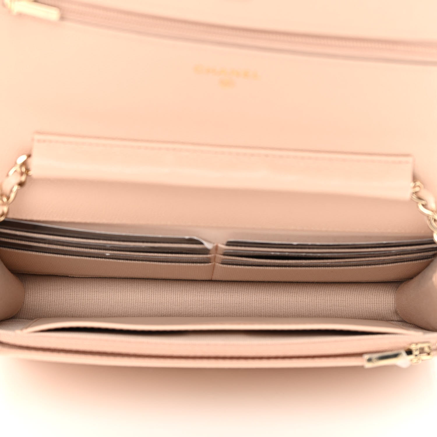 Chanel Caviar Quilted Wallet on Chain WOC Light Beige 5 of 15