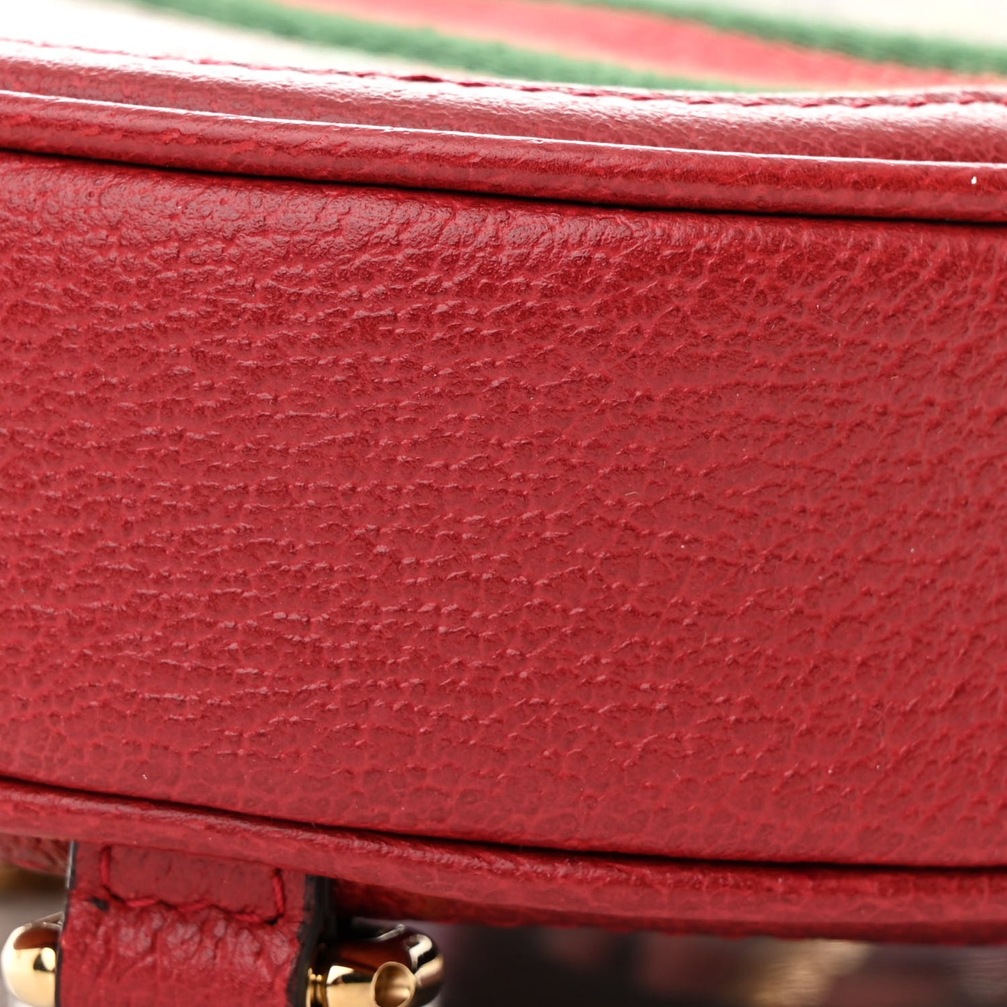 GG Supreme Monogram Web Flora Mini Ophidia Round Backpack Red