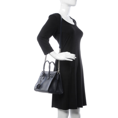 Saint Laurent Grained Calfskin Baby Souple Sac De Jour Navy 2 of 7