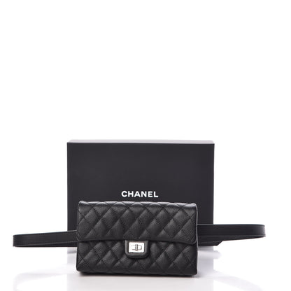 Chanel Grained Calfskin Quilted 2.55 Reissue Flap Belt Bag Clutch Black 11 of 11