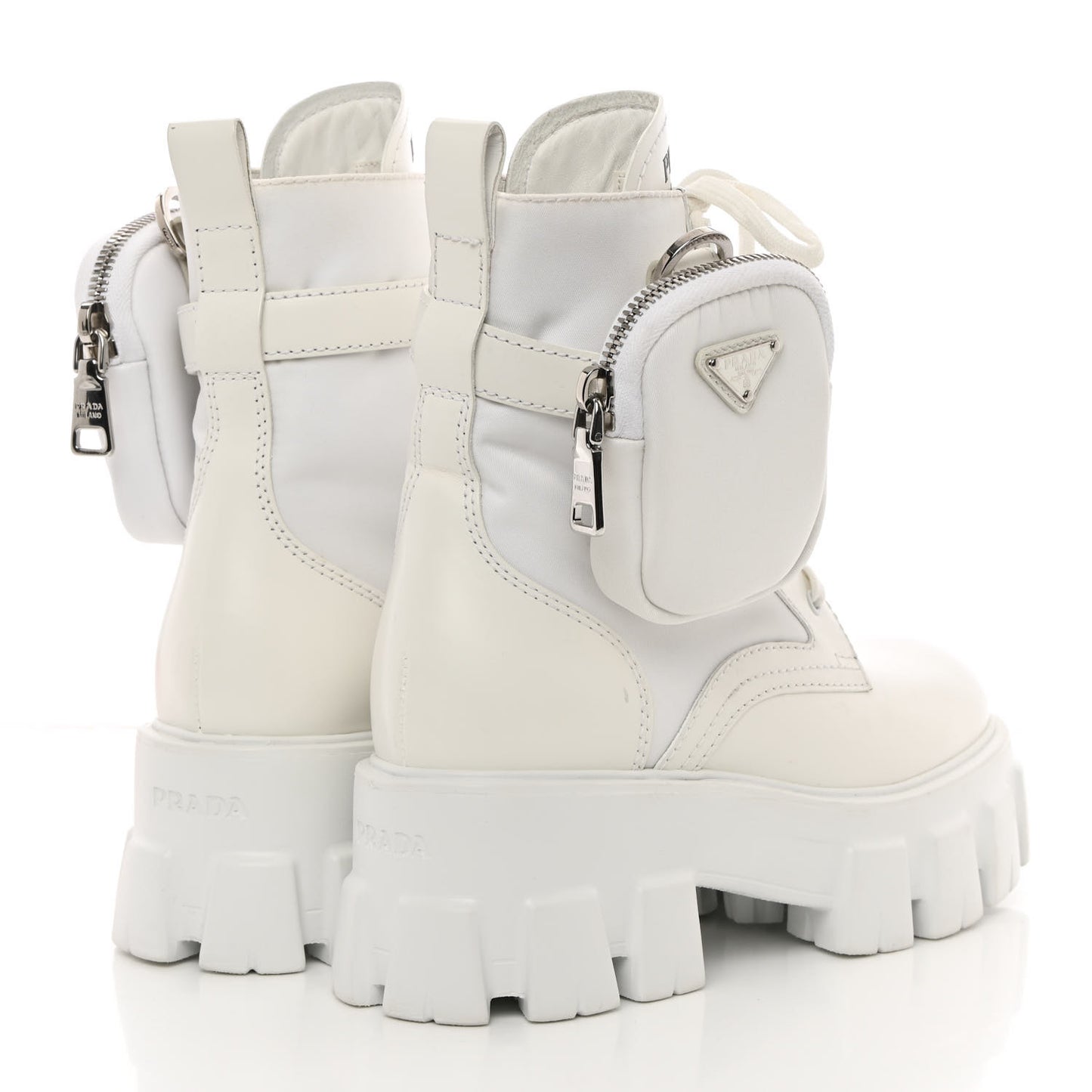 Spazzolato Rois Re-Nylon Metal Triangle Logo Monolith Pouch Pocket 55mm Boots 35 White