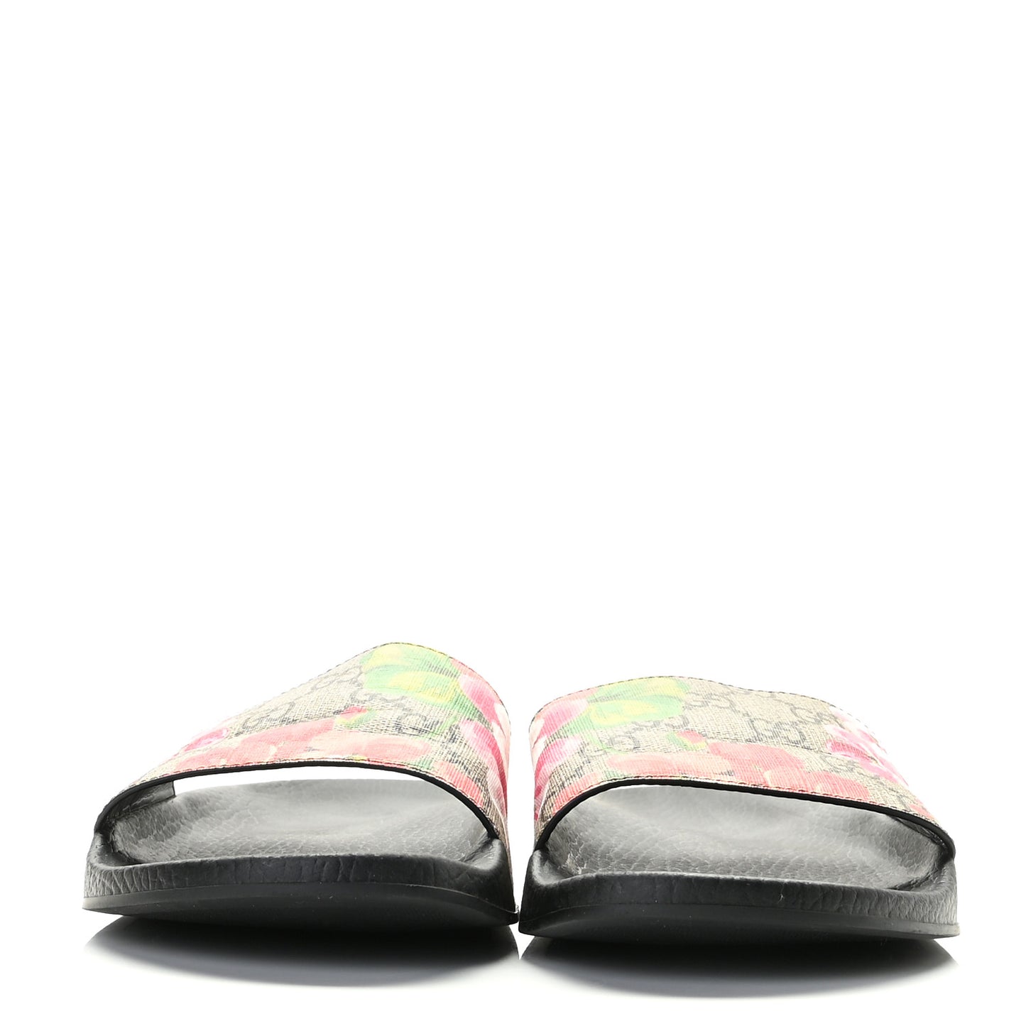 GG Supreme Monogram Blooms Slide Sandals 38 Beige Multicolor