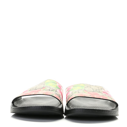 Gucci GG Supreme Monogram Blooms Slide Sandals 38 Beige Multicolor 3 of 11