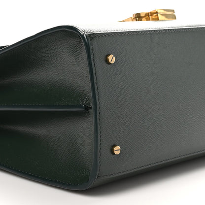 Saint Laurent Grain de Poudre Medium Classic Monogram Cassandra Top Handle Vert Fonce 10 of 11