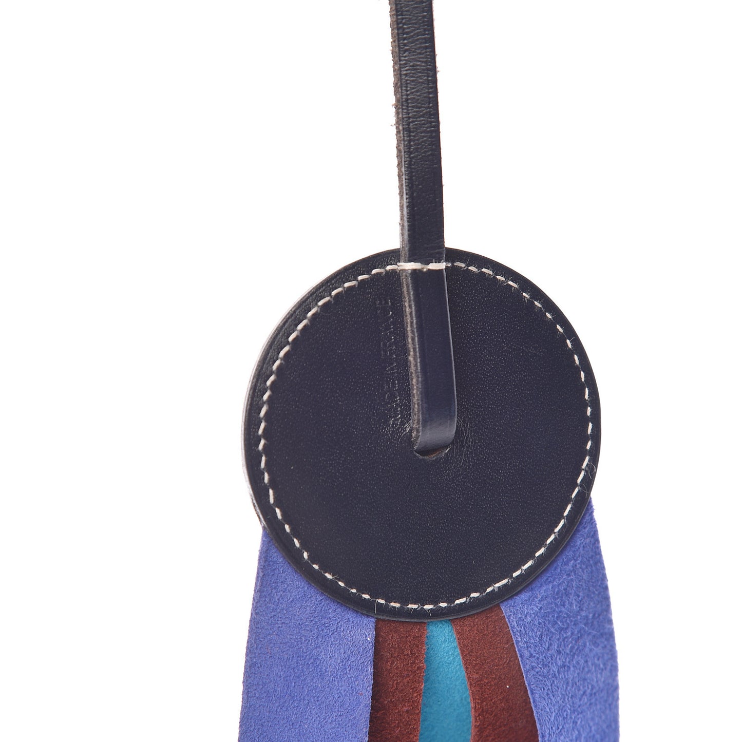 Hunter Cowhide Milo Lambskin Paddock Flot Bag Charm Bleu Electrique Rouge H Blue Jean Bleu Azteque