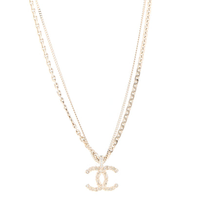 Chanel Crystal CC Multi Strand Chain Necklace Gold 1 of 5