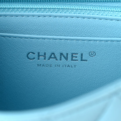 Chanel Lambskin Quilted Mini Rectangular Flap Light Blue 5 of 9