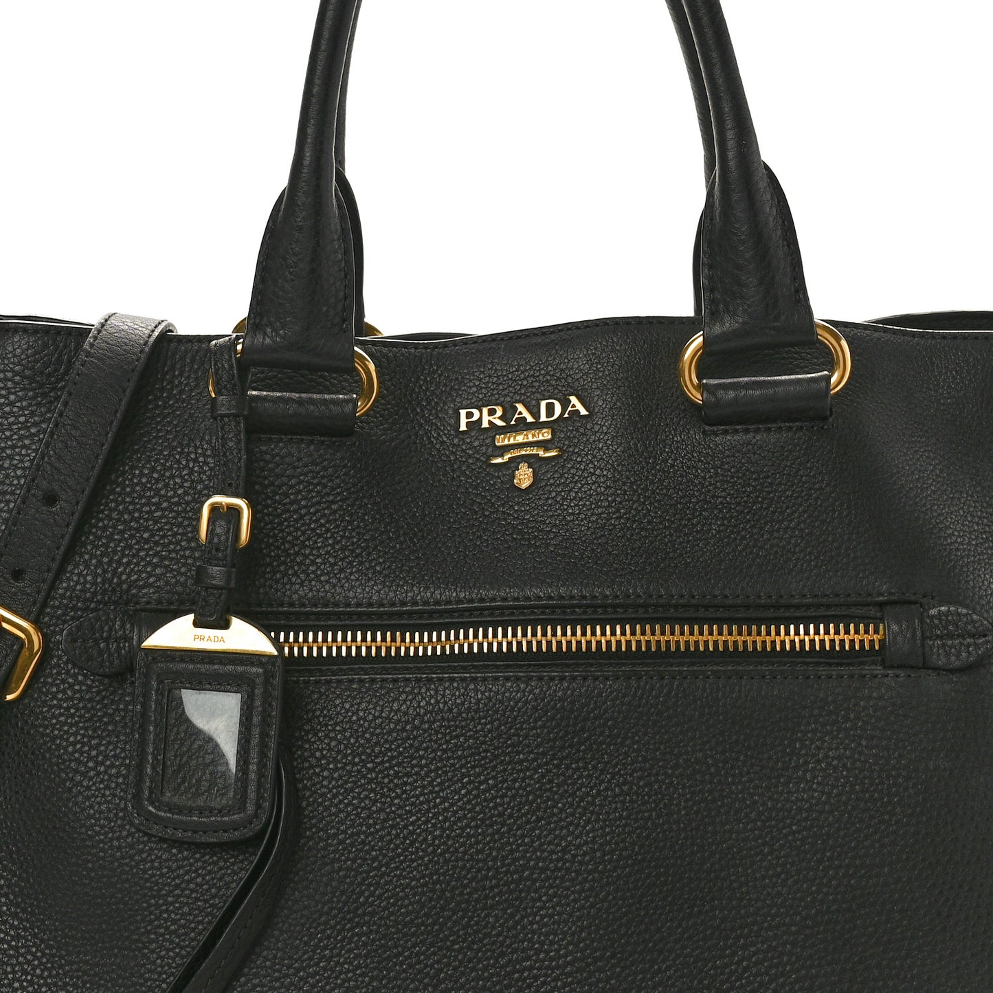 Vitello Daino Shopping Satchel Black