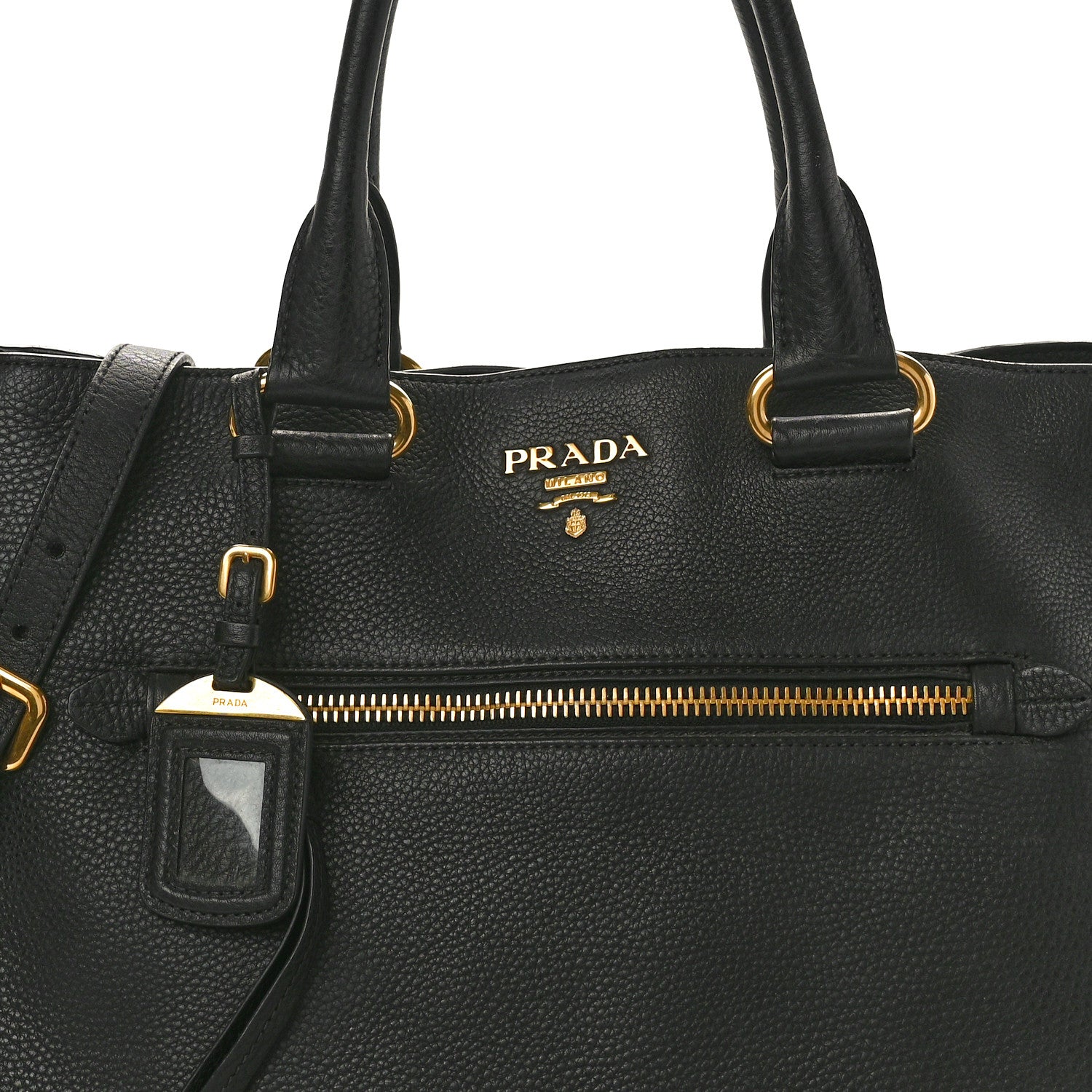 Prada Vitello Daino Shopping Satchel Black 8 of 13