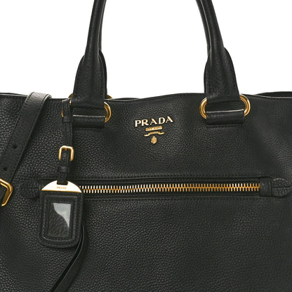Prada Vitello Daino Shopping Satchel Black 8 of 13