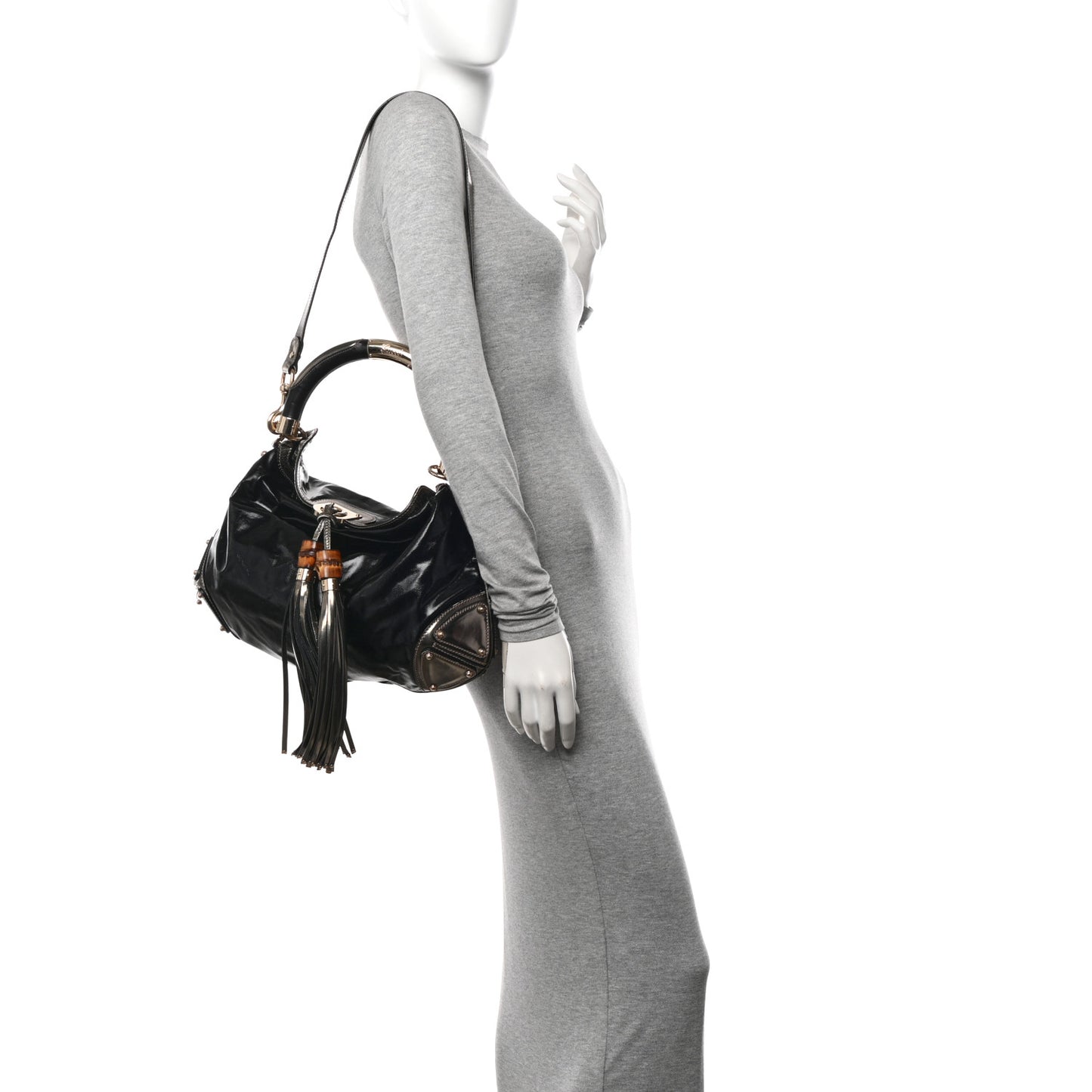 Coated Canvas Medium Indy Top Handle Hobo Black