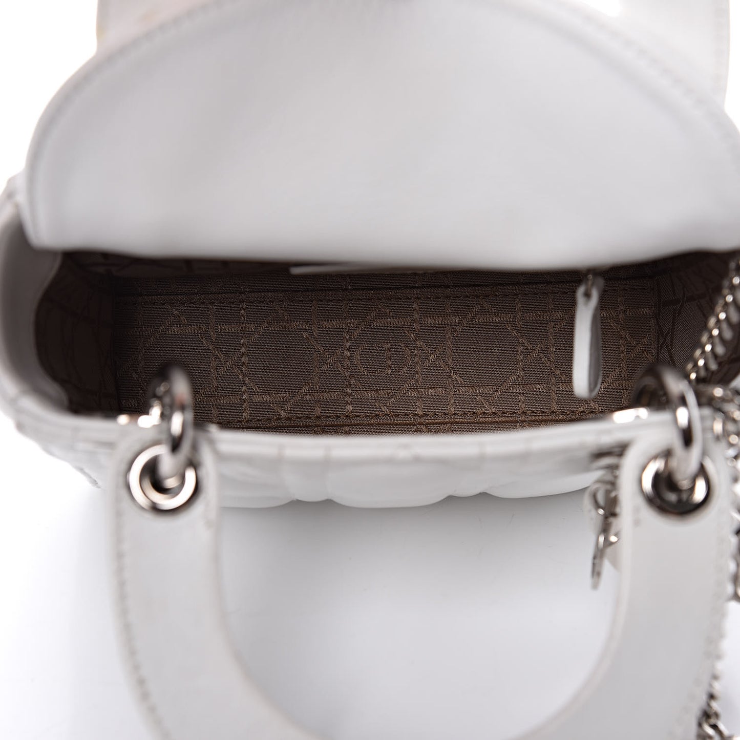 Lambskin Cannage Mini Lady Dior White